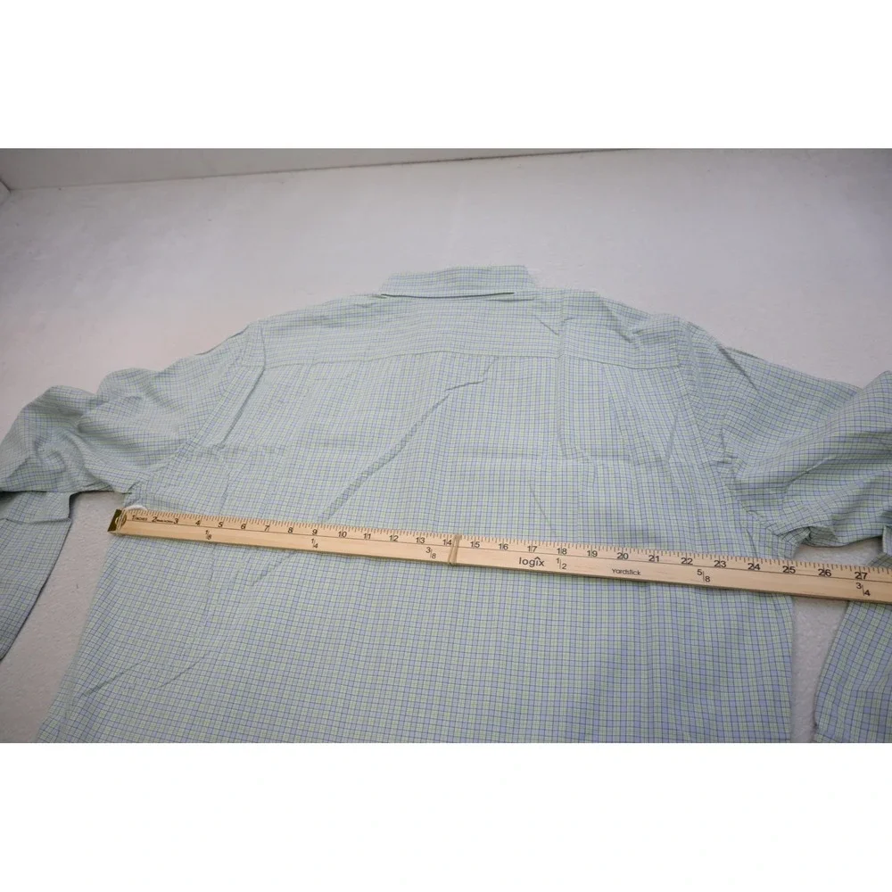J. Crew Button Up Dress Shirt Mens XL Blue Green Plaid Tailored Fit EUC